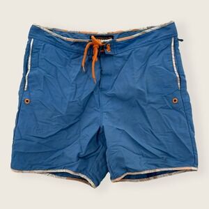 Reyn Spooner Swim Trunks Mens 34 Blue Nylon Mesh Lined Beach Surf Vacation